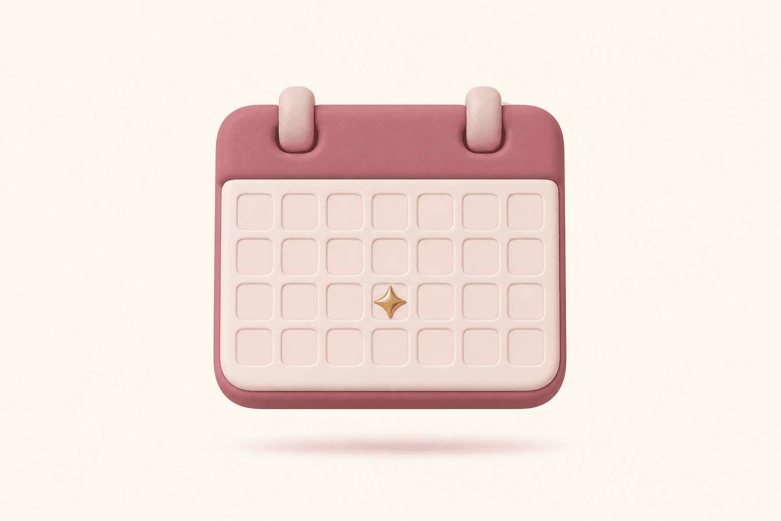 A calendar page with one day marked by a gold star