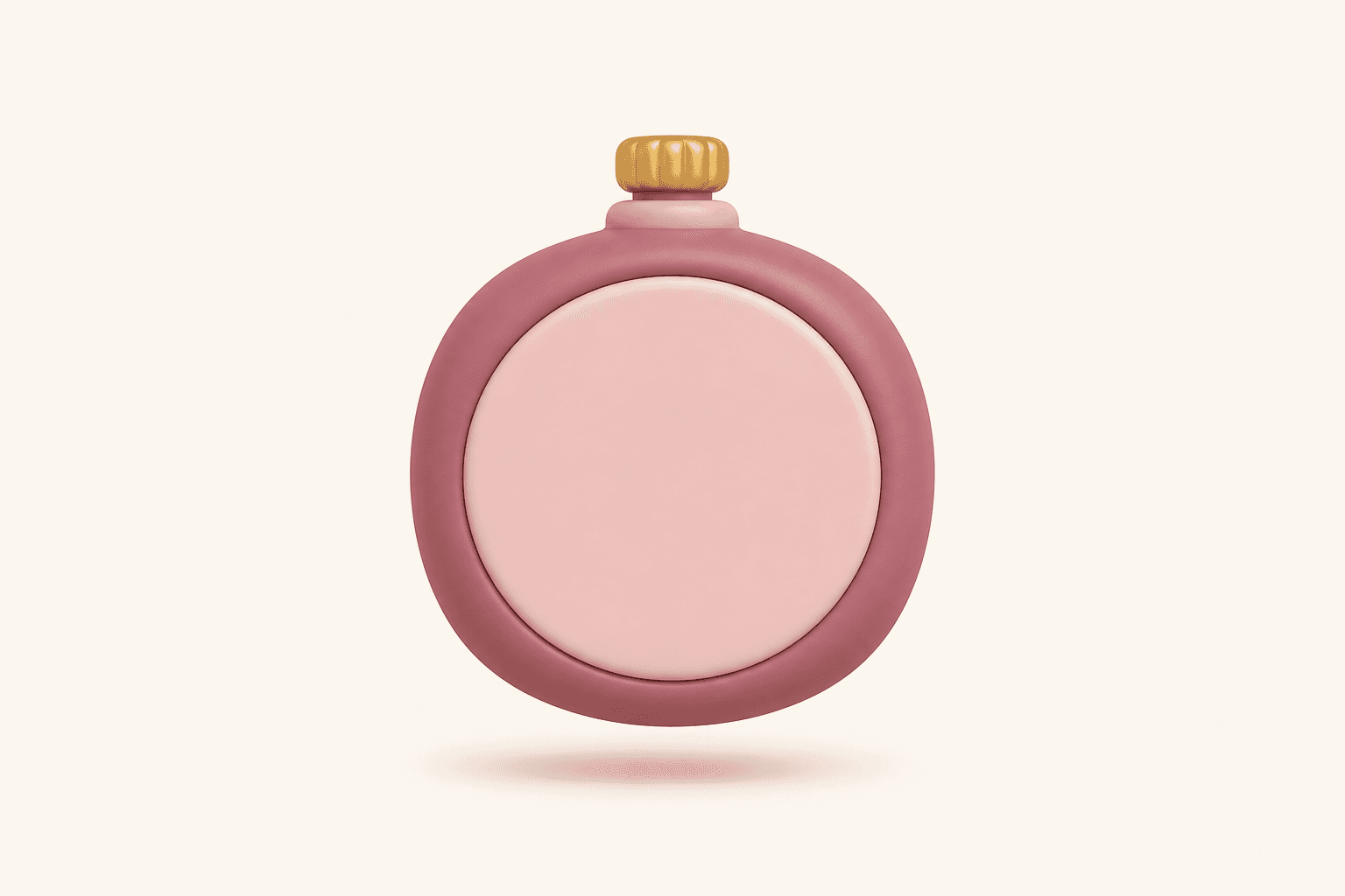 A clay-style stopwatch with a blank face