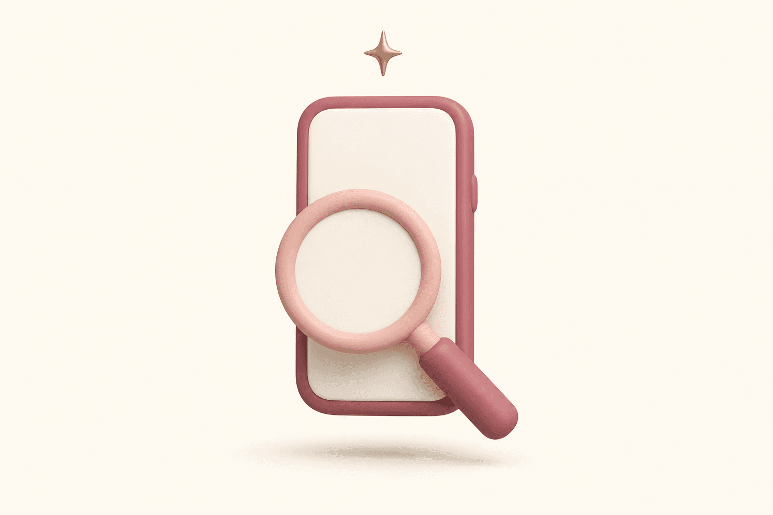 A magnifying glass leaning against a phone