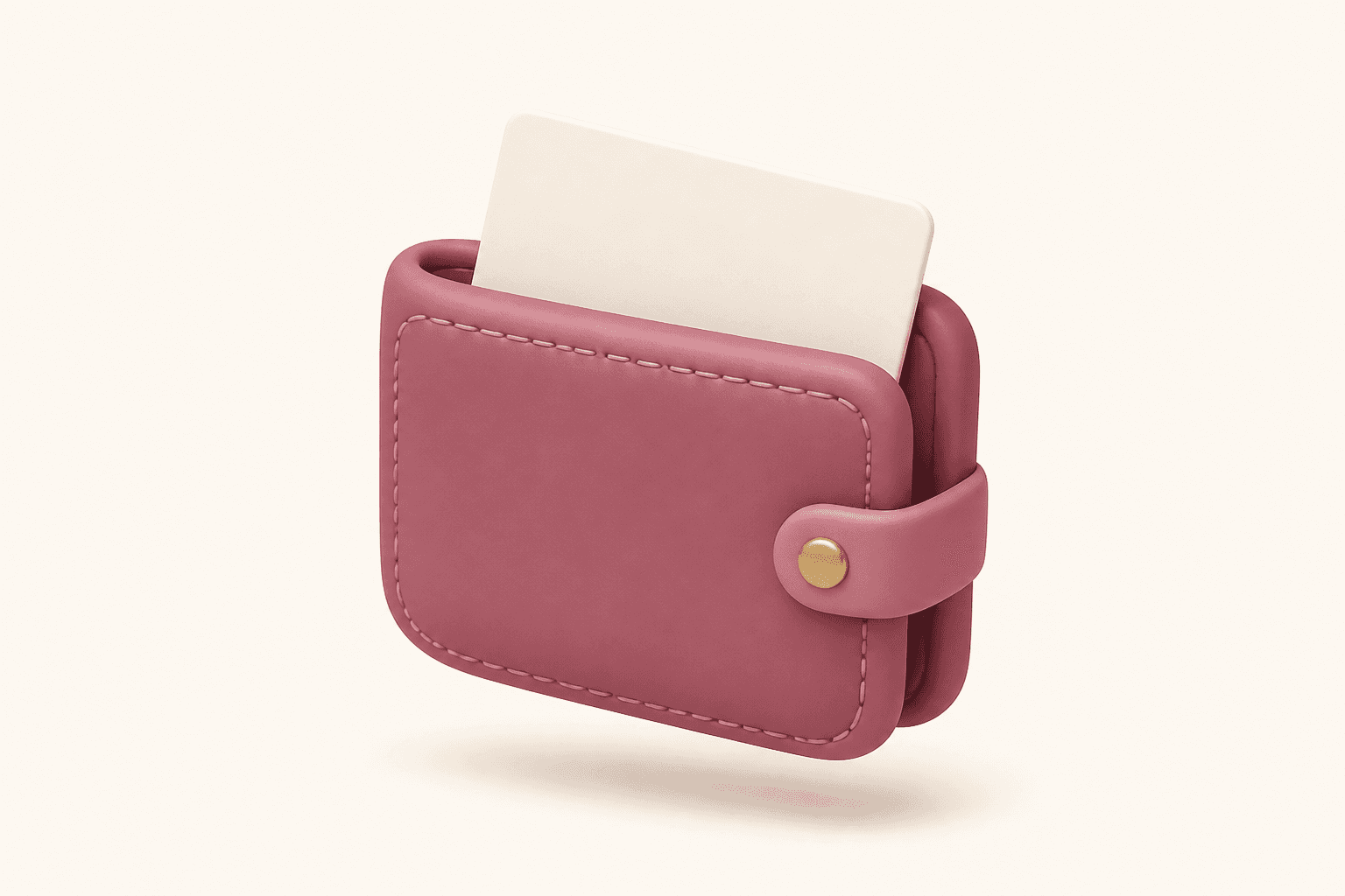 A clay-style wallet with a card sliding out