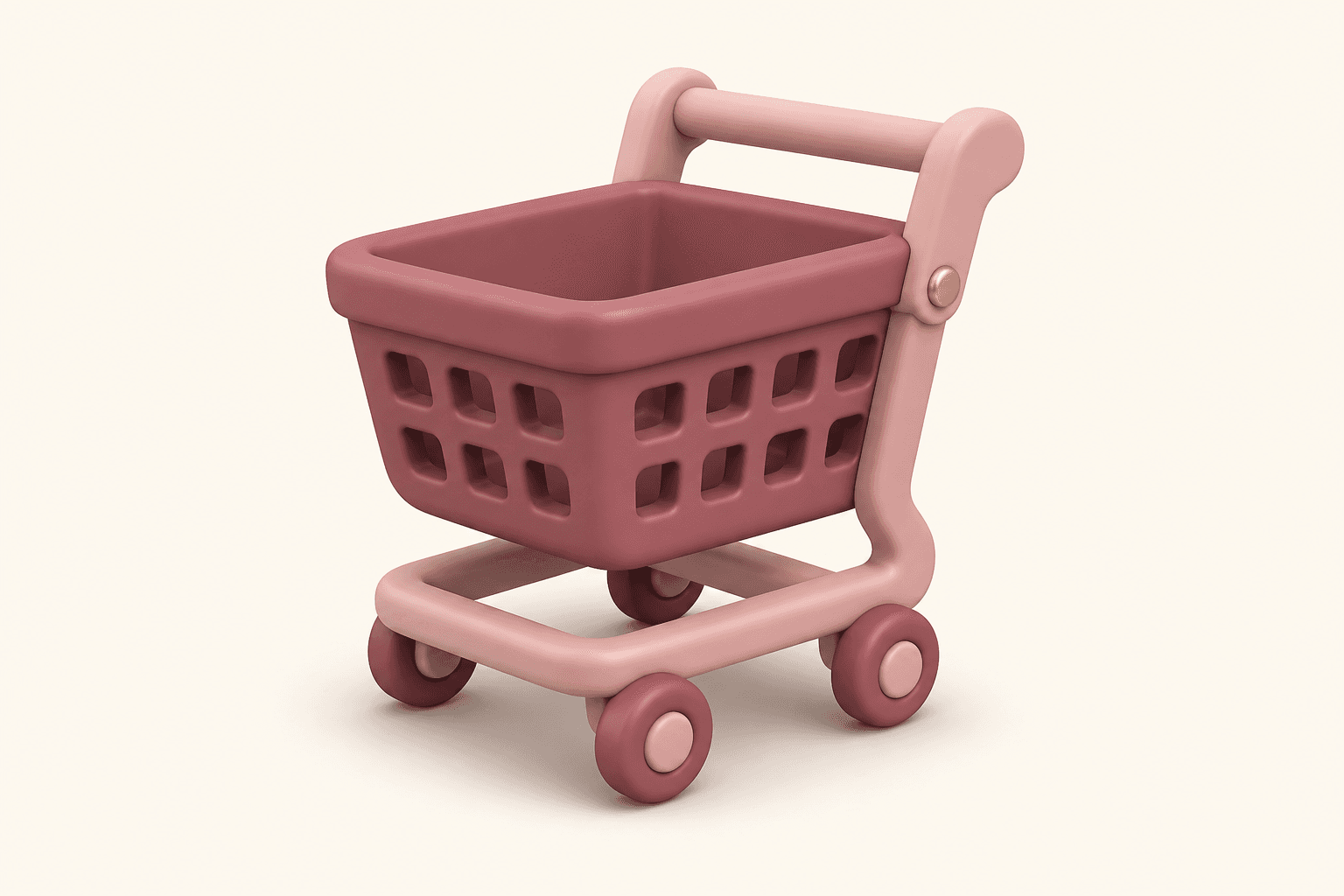 A clay-style shopping cart