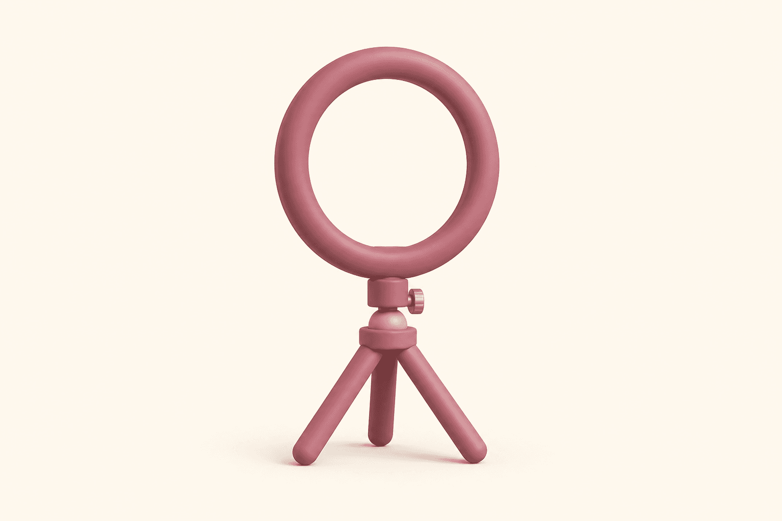 A ring light on a tripod stand